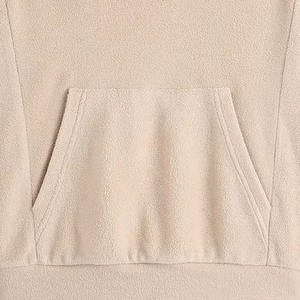 Solid Design Women's Sherpa <b>Fleece</b> <b>Zip</b>-<b>Up</b> <b>Hoodie</b> Cozy and Comfortable Drop Shoulder Hodies For Woman Cold Weather - Product Image 5