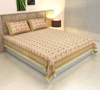 Dernier arrivage draps de lit king size de luxe en vente chaude 100% coton biologique traditionnel Jaipuri ensembles de draps imprimés en bloc à la main