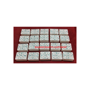 Produit indien fabriqué en boîtes de marbre nacré vert Production à forte demande de boîte à bijoux en marbre nacre - Product Image 1