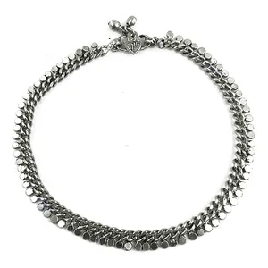 Bracelet de cheville en argent fait main pour femme, plaqué or et orné de perles et de diamants, bijou de pied en alliage, cadeau - Product Image 1