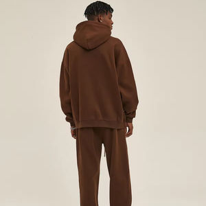 เสื้อมีฮู้ดผ้าคอตตอนรุ่นเฮฟวี่เวตสำหรับผู้ชาย, เสื้อมีฮู้ดโอเวอร์ไซส์เปิดไหล่ว่างเปล่าเสื้อสเวตเตอร์100% - Product Image 1