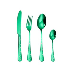 Couverts en acier inoxydable plaqués couleur or à poignée au design unique Couverts allant au lave-vaisselle pour la maison et le mariage - Product Image 6