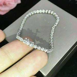 Bracelet tennis unisexe hip-hop en moissanite taille princesse 7,00 carats, argent sterling 925, 7,25 pouces - Product Image 1