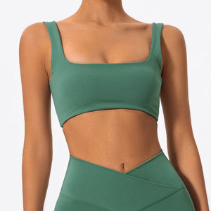 High for Impact Women's Gym Fitness Top Removable Padded Square Neck Square Back Shockproof Sport Running <b>Bra</b> for Yoga - Product Image 5