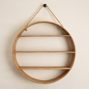 Stylish <b>Wall</b> <b>Shelf</b> Hanging <b>Round</b> Shape <b>Wall</b> Mounted <b>Shelves</b> White Color Wooden Books Storage Best Quality Wooden <b>Shelves</b> Supply - Product Image 4