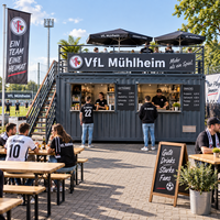 Nouvelle utilisation commerciale européenne 20ft Container Bar Design Préfabriqué Coffee Shop Modules Container Kitchen