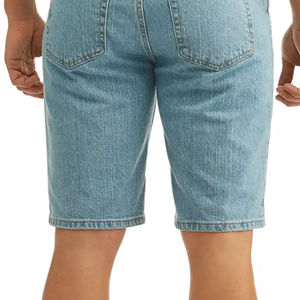 Shorts Vaqueros Rectos Vintage de Mezclilla Elástica Ligera y Transpirable de Alta Calidad con Logotipo Personalizado de Verano para Hombre, Color Sólido Informal y Moderno - Product Image 6