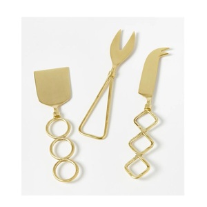 <b>Wire</b> Shape Gold Metal Cheese Knives Kitchen Tools and Gadgets Table Decoration Home and Kitchen Stainless Steel - Product Image 1
