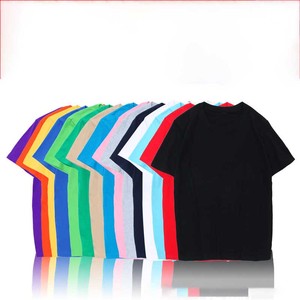 OEM Logo personnalisé Design 220g T-shirt pur coton lourd pour hommes femmes à manches courtes pour la saison d'automne Position du logo avant - Product Image 1