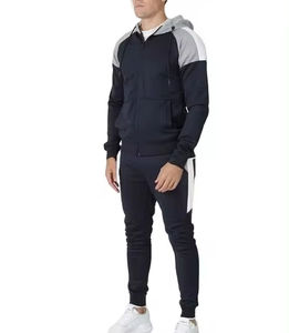 Ensemble de survêtement d'hiver pour hommes, qualité supérieure, en polaire épaisse, anti-plis, respirant, écologique, léger et uni – Vente en gros OEM - Product Image 1