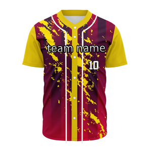 Maillots de baseball personnalisés en 3D, impression par transfert thermique, 100% polyester, antibactérien, respirant, grande taille, personnalisable à l'avant - Product Image 5