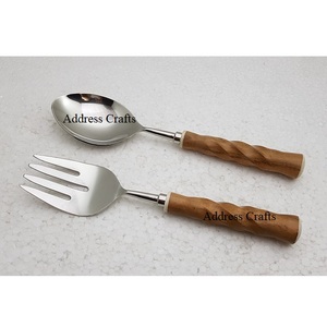 Super Quality Stainless Steel 304 Steel <b>Salad</b> <b>Tools</b> Custom Vintage Style <b>Salad</b> Spoon Fork Set Kitchen <b>Tool</b> Hot Selling Spoon Set - Product Image 3