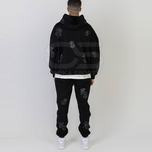 Chándal de diamantes de imitación Premium para hombre, conjunto de estilo urbano de dos piezas, chándal de diamantes de imitación para hombre con manga completa - Product Image 3