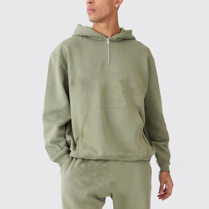 Conjunto Deportivo de 2 Piezas para Hombre, Invierno, Tejido, Mezcla de Poliéster/Algodón, Lavado Ácido, con Logotipo Personalizado, Pantalones Acampanados y Sudadera con Media Cremallera - Product Image 3