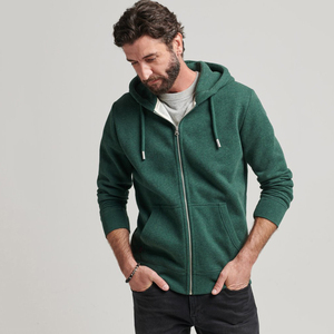Sweat à capuche pour hommes en coton mélangé à fermeture éclair/Sweat à capuche en coton à manches longues pour hommes à fermeture éclair - Product Image 6