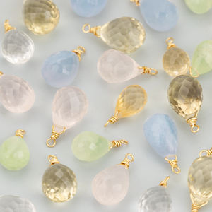 Vente flash : Charmes en améthyste de style bohème chrétien, taille briolette, en argent sterling 925 plaqué or, petits charmes en gros - Product Image 2