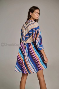 Nuevo estilo Casual mujer estampado Floral Kimono verano vestido Kimono estilo blusa manga ancha cinturón vestidos de mujer - Product Image 4