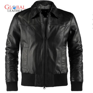 Chaqueta de Cuero de Piel de Oveja Personalizada para Hombre, Estilo Urbano, Invierno, Cuello Alto, Impermeable, Transpirable, Servicio OEM - Product Image 1