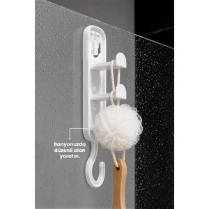 Ensemble d'organisateurs de placard multifonctionnels en plastique avec cintres pour foulards et ceintures, et crochets adhésifs pour porte - Product Image 3
