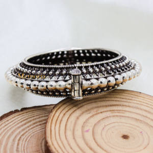 Wholesale 925 <b>Sterling</b> <b>Silver</b> <b>Beaded</b> Handmade <b>Bracelet</b> Best Quality Kada <b>Silver</b> Kada for Bohemian Jewelry for Weddings Gifts - Product Image 5