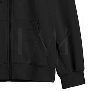 Sudaderas con capucha de manga larga para mujer de alta calidad con logotipo frontal Color personalizado Diseño de hombros hacia abajo Cremallera negra para uso deportivo de invierno - Product Image 6