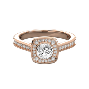 Bague solitaire en or 14 carats avec diamant rond brillant pour femme - Product Image 6