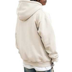 2024 nuevo estilo 100% algodón francés Terry apliques bordados hombres pulóver de gran tamaño gota hombro Boxy Fit Sudadera con capucha grande - Product Image 4