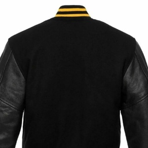 Veste Varsity Letterman personnalisée pour hommes avec col montant poche à pression manches en mousse avec logo sur le devant-Mega Empire - Product Image 5