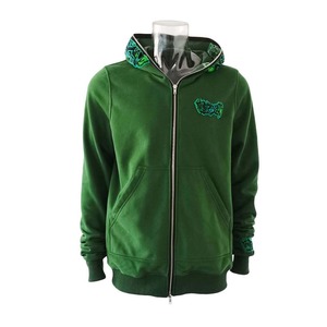 Sudaderas y sudaderas de ropa deportiva verde, sudaderas personalizadas en blanco/logotipo con cremallera de cara completa, sudaderas con capucha de lana de algodón 100% - Product Image 2