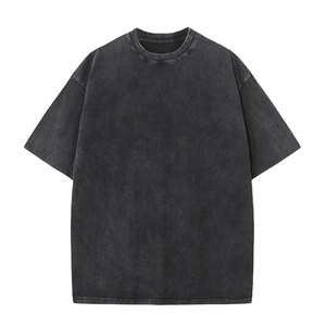 Logo personnalisé pour T-shirts en coton respirant à séchage rapide, col rond, écologiques, légers, tricotés, coupe ample, effet délavé à l'acide 2026 - Product Image 4