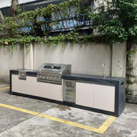 CBMMart Armoire complète de barbecue à gaz en acier inoxydable pour l'extérieur Armoire de cuisine extérieure intégrale en acier 304 avec éviers
