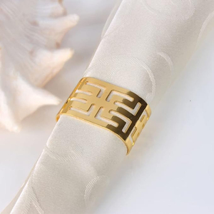 Rond de serviette décoratif pour la table de l'hôtel Organisateur de mouchoirs Anneaux de serviette en métal doré de première qualité pour la célébration de l'Aïd Porte-serviettes - Product Image 4