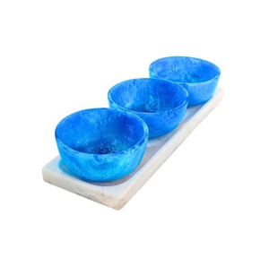 Frutero artístico de resina hecho a mano con efecto mármol brillante, diseño moderno y elegante, perfecto para la mesa del comedor o el hogar - Product Image 3