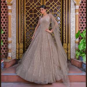 Nuevo vestido de boda de alta calidad para novias, red, secuencia intrincada, Beats, trabajo, adornos de diamantes, tradicional para fiestas - Product Image 4