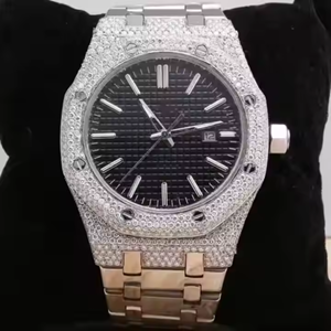 Reloj de diamantes Vvs Moissanite de alta calidad, esfera helada, movimiento automático, busto hacia abajo, relojes de lujo para hombres y mujeres - Product Image 5