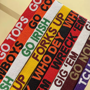 Luxury seed beads hand embroidery check pattern beaded bag strap glass beads hardware from India for women and <b>girls</b> - Product Image 1