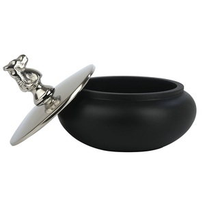 Boîte de rangement en aluminium couleur noir et or avec couvercle Boîte de rangement pour fruits secs et noix pour la décoration de cadeau de mariage - Product Image 2