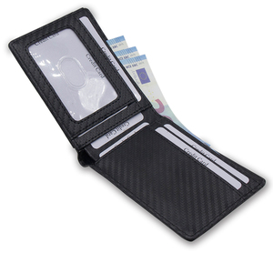 Cartera Corta de Cuero con Bolsillo para Múltiples Tarjetas, Acceso Frontal Fácil, Tarjetero para Guardar Efectivo y Tarjetas - Product Image 4
