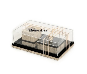 Ensemble brûleur d'encens en MDF boisé fait main avec plateau et boîte de rangement – Qualité supérieure – Brûleur de Bakhoor d'Inde - Product Image 1