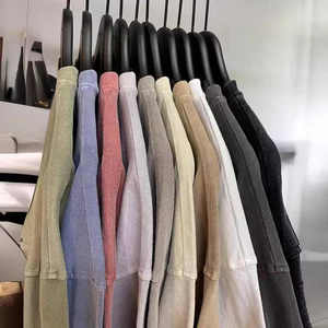 Camisetas de hombre de lavado ácido de gran tamaño de algodón 250 Gsm 100% de alta calidad, venta al por mayor personalizada con longitud larga - Product Image 3