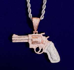 Pendentif pistolet 3D Iced Out micro-pavé de diamants, style Bling Hip Hop Rapper, bijoux et accessoires pour homme, cadeau - Product Image 1