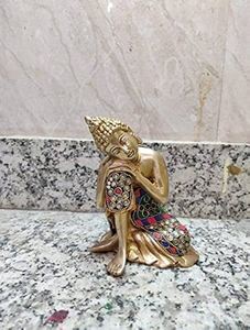 Statue de bouddha traditionnelle en laiton symbole de sérénité prospérité et énergie positive pour la décoration intérieure - Product Image 2