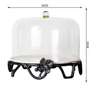 Support à gâteau en bois et verre de luxe, fait à la main, antiadhésif, réutilisable, meilleur prix, dôme de présentation de desserts décoratif - Product Image 6