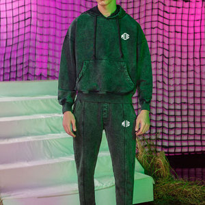 Survêtements d'entraînement de haute qualité pour salle de sport avec lavage à l'acide Pantalons personnalisés Ensemble de deux survêtements de 2 pièces avec lavage à l'acide Conceptions pour hommes - Product Image 6