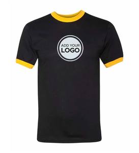 50% cotton, 50% polyester ringer custom logo t shirts - Product Image 5