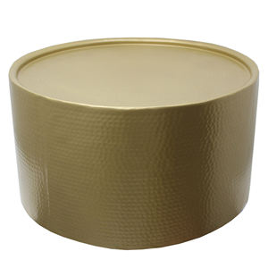 Muebles decorativos antiguos, mesa auxiliar redonda de hierro, mesa de centro de diseño de lujo con acabado dorado para sala de estar y dormitorio - Product Image 4