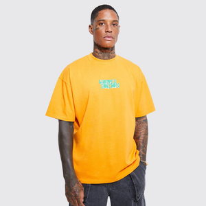 100% algodón peso pesado espuma personalizada 3D Logo hombres de gran tamaño para Puff estampado camiseta diseño liso - Product Image 1