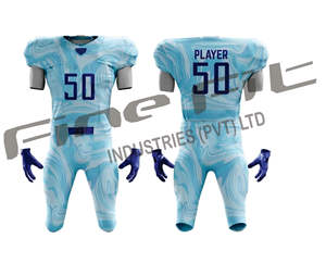 Camisetas de fútbol americano juvenil unisex, ropa deportiva profesional, UNIFORMES DE EQUIPO transpirables de poliéster con estampado personalizado, pantalones cortos de talla grande - Product Image 1