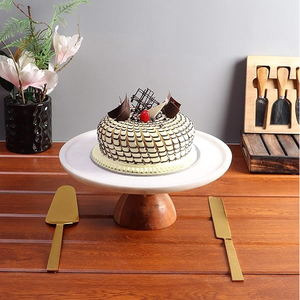 Haute vente meilleur fabricant support à gâteau en marbre maison cuisine produit décoratif support à gâteau en bois et en marbre - Product Image 1