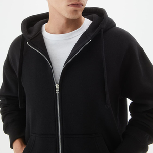 Sweats à capuche pour hommes au design personnalisé sweats à capuche surdimensionnés à double fermeture éclair streetwear épaules tombantes pull en coton lourd sweats à capuche pour hommes - Product Image 6
